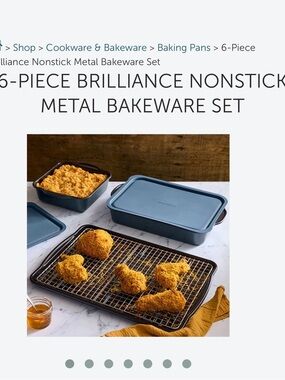 Pampered Chef 6-Piece Nonstick Bakeware Set - Blue